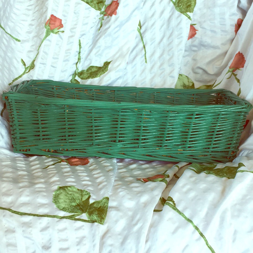 Green wicker basket